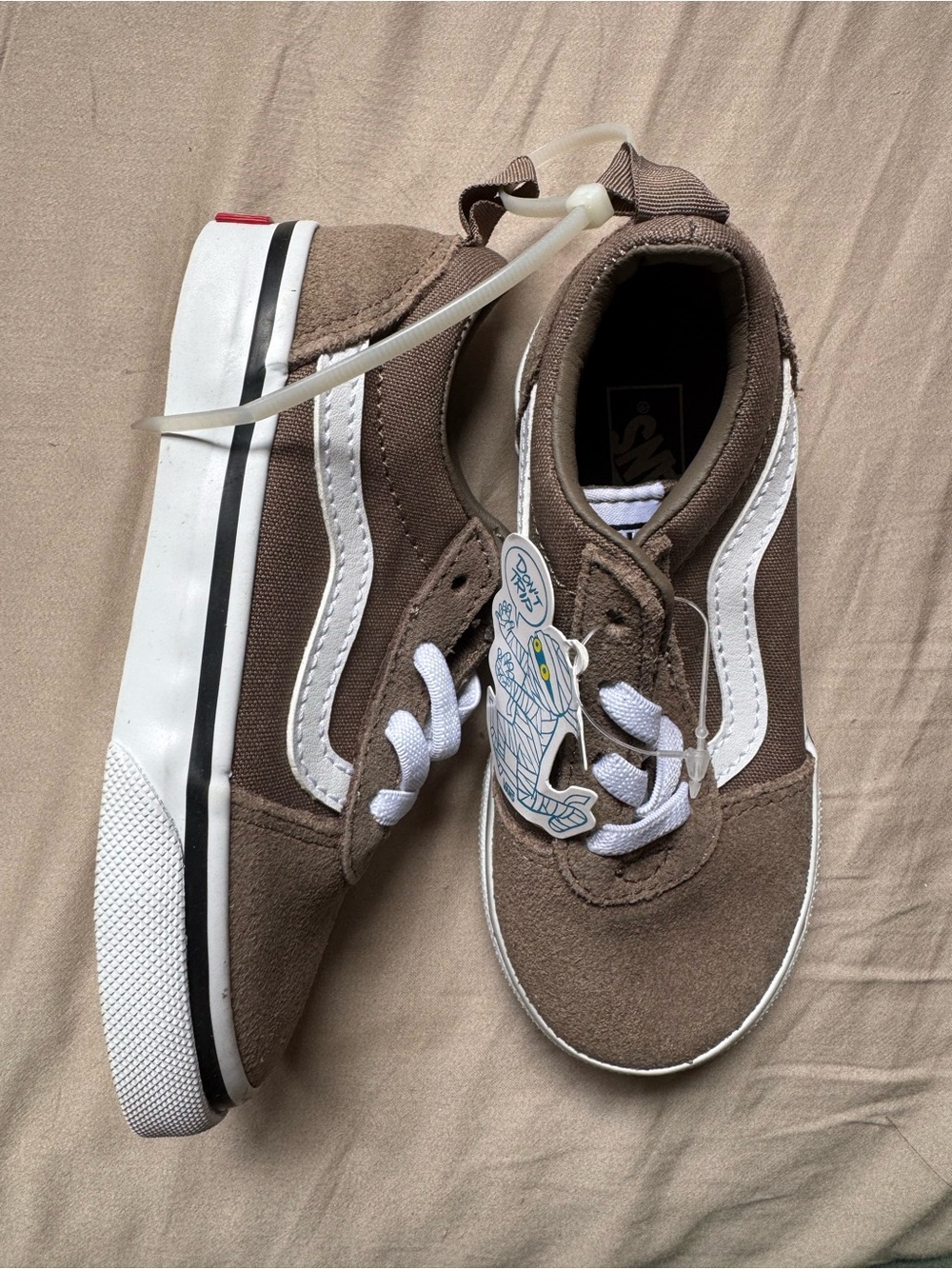 Vans Kids Brown and White Old Skool Sneakers